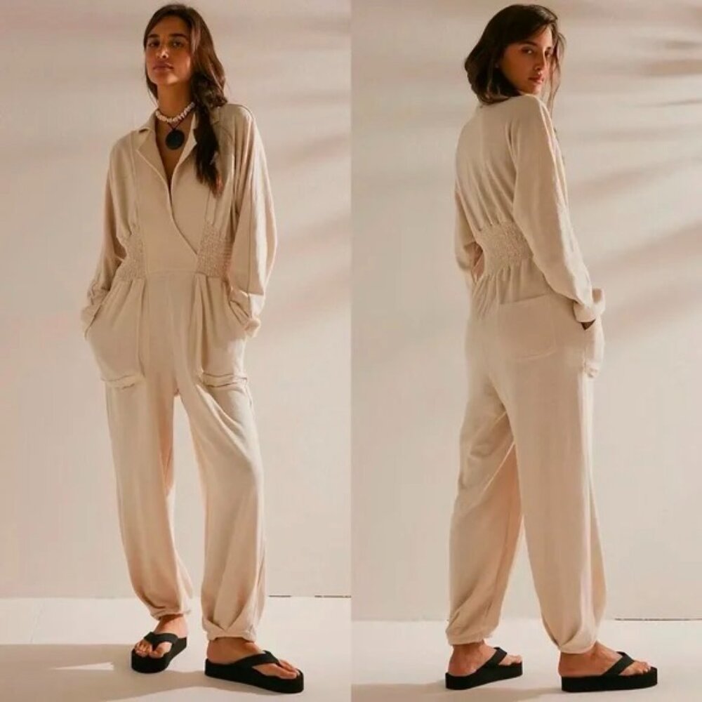 SOLD - FREE PEOPLE | Size S | Beach Long Sleeve Jumpsuit